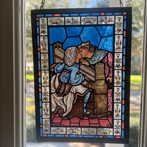 The Kiss / Glassmasters of the Stained Glass Guild Other - The Kiss by Dante G Rosetti - Stained Glass Sun Catcher